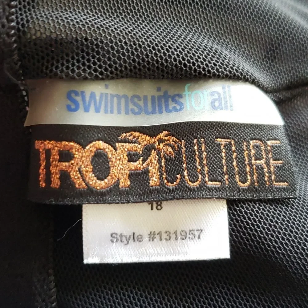 Swimsuits For All TropiCulture One Piece Swim Suit‎ Plus Size 18 One Shoulder - Picture 3 of 8